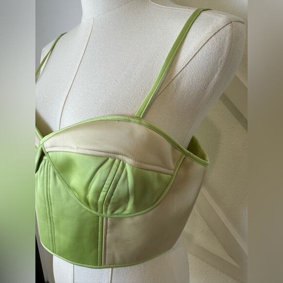 NWT Finders Keepers Tiana Corset Top Lime And Cream Size 8 (AU/UK 12) Large - Picture 6 of 14